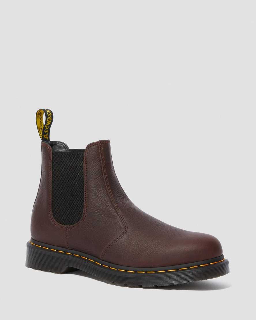 Dr. Martens 2976 Ambassador Deri Erkek Chelsea Bot - Bot Koyu Kırmızı |AMDUE3891|